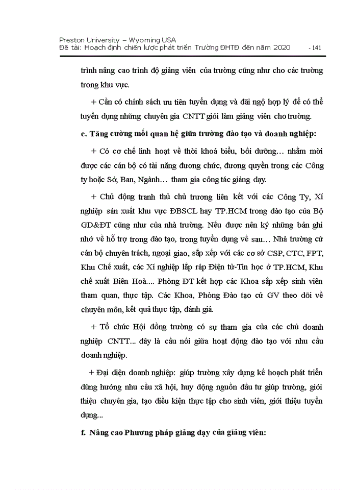 image for page Hoạch định chiến lược pht triển trường đại học ty đơ đến năm 2020