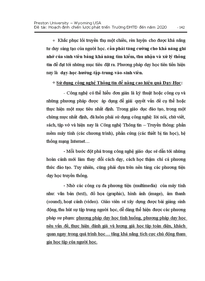 image for page Hoạch định chiến lược pht triển trường đại học ty đơ đến năm 2020