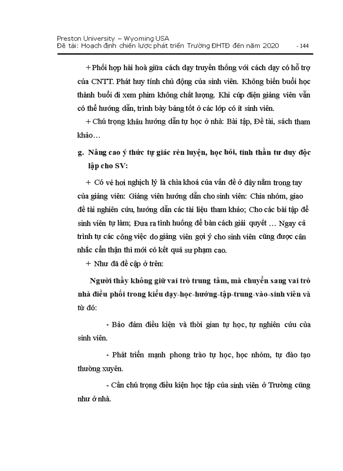 image for page Hoạch định chiến lược pht triển trường đại học ty đơ đến năm 2020