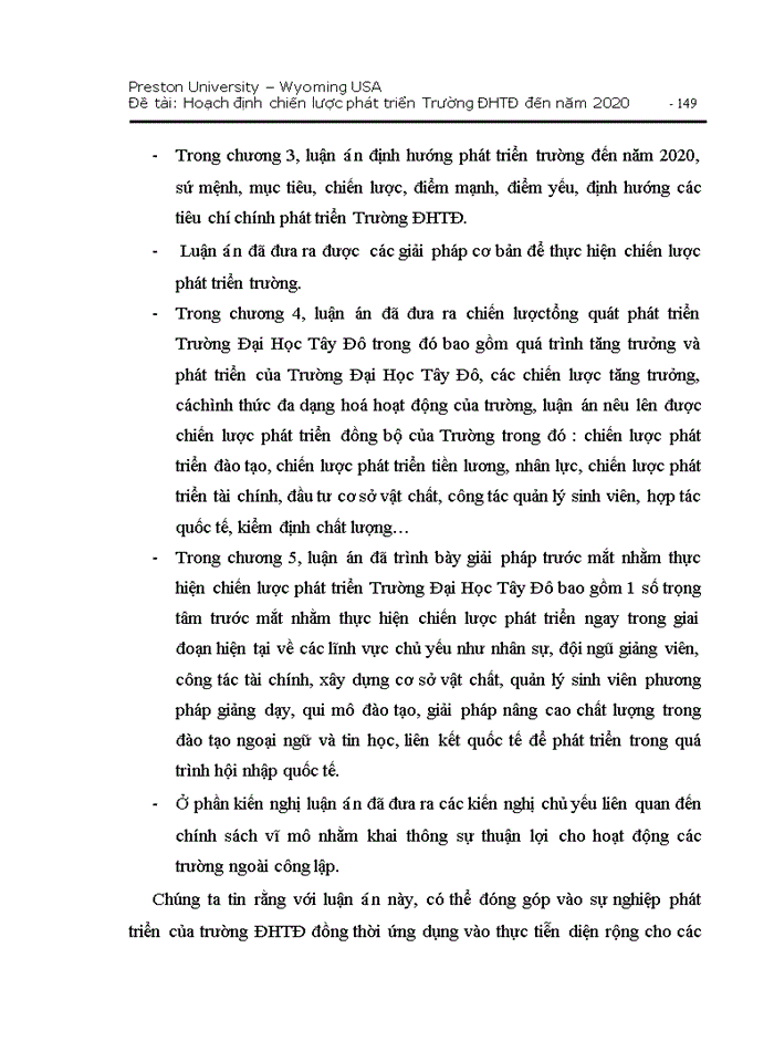 image for page Hoạch định chiến lược pht triển trường đại học ty đơ đến năm 2020