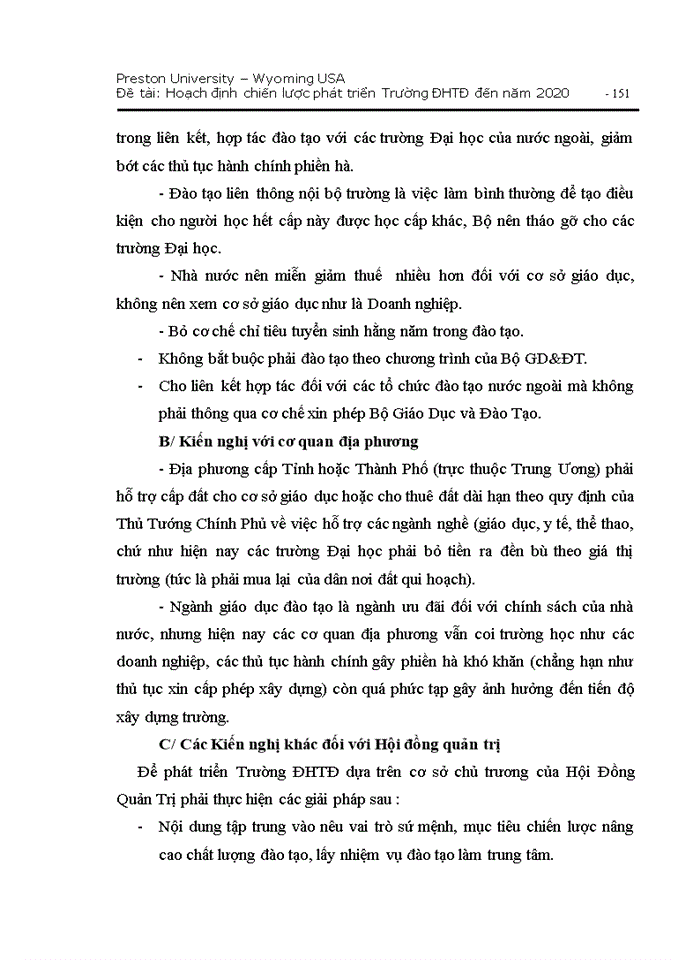 image for page Hoạch định chiến lược pht triển trường đại học ty đơ đến năm 2020