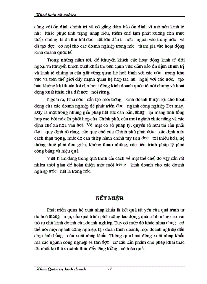 image for page Một số giải pháp nhằm thúc đẩy hoạt động xuất khẩu hàng may mặc tại Công ty cổ phần May Lê Trực