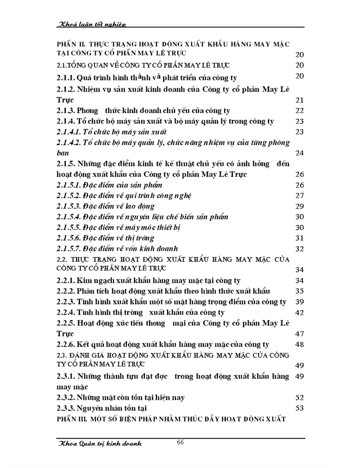image for page Một số giải pháp nhằm thúc đẩy hoạt động xuất khẩu hàng may mặc tại Công ty cổ phần May Lê Trực