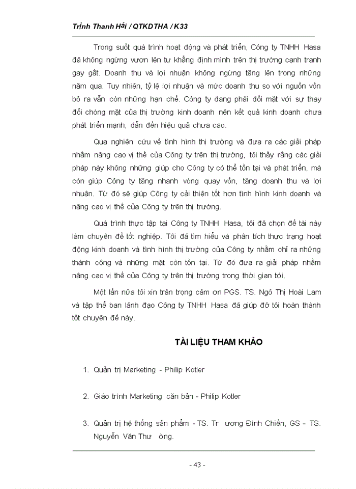 image for page Phân tích tình hình thị trường của Công ty TNHH Hasa