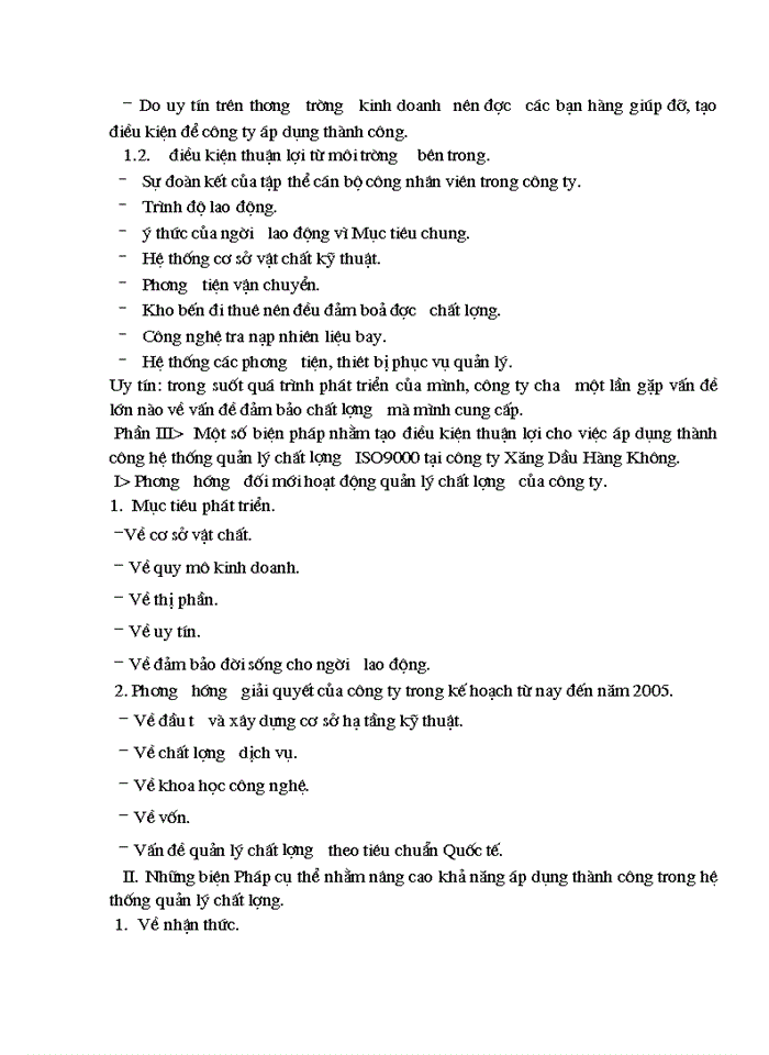 image for page Tạo điều kiện thuận lợi áp dụng thành công hệ thống quản lý chất lượng theo tiêu chuẩnQuốc tế ISO90012000 ở công ty Xăng Dầu Hàng Không