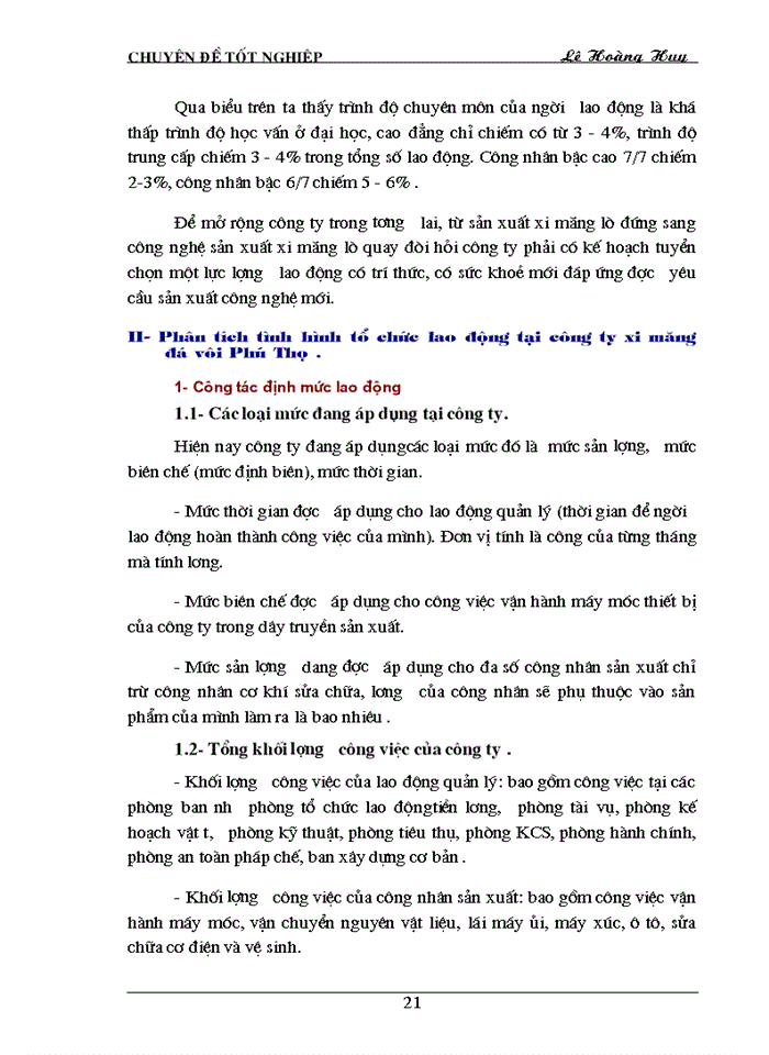 image for page Hoàn thiện công tác tổ chức lao động tại công ty xi măng - đá vôi Phú Thọ