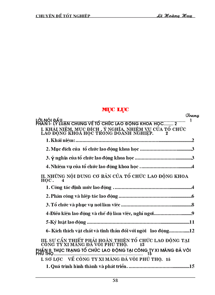 image for page Hoàn thiện công tác tổ chức lao động tại công ty xi măng - đá vôi Phú Thọ