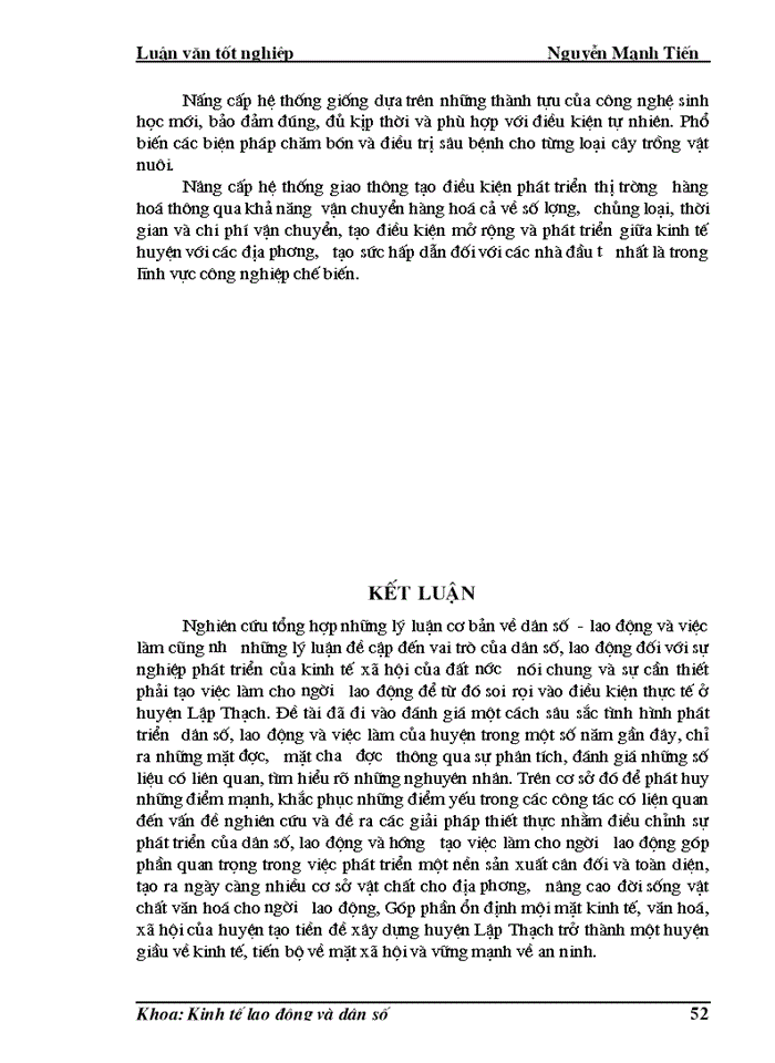 image for page Phân tích biến động dân số, lao động  và việc làm ở huyện Lập Thạch trong giai đoạn hiện nay