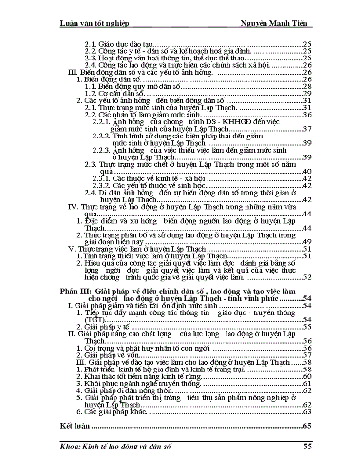 image for page Phân tích biến động dân số, lao động  và việc làm ở huyện Lập Thạch trong giai đoạn hiện nay