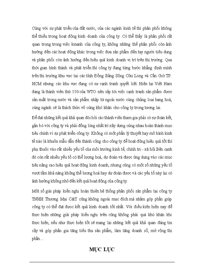 image for page Hoạt động phân phối của Công ty TNHH C&T