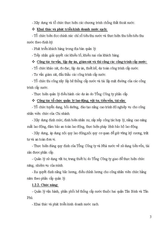 Báo cáo tình hình hoạt động tại bộ phận kế toán tài chính chi nhánh cấp nước tân hòa