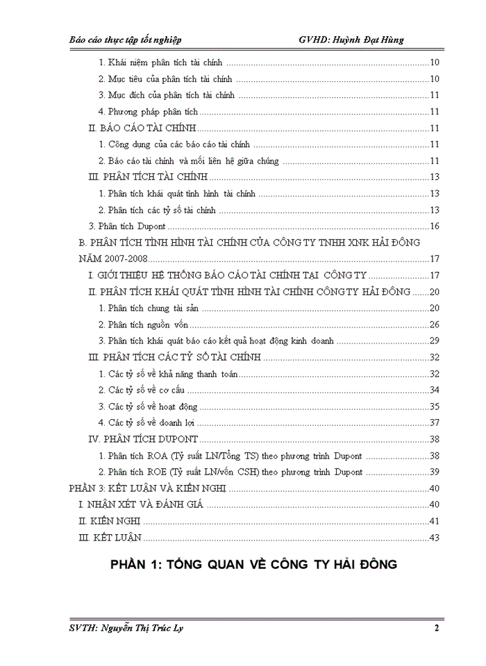 Lập và phân tích báo cáo tài chính của công ty tnhh xuất nhập khẩu hải đông năm 2007-2008