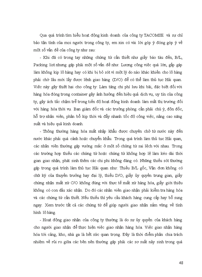 image for page Tìm hiểu quy trình giao nhận hàng hóa xuất nhập khẩu bằng đường biển và đề xuất giải pháp nâng cao hiệu quả kinh doanh tại công ty cổ phần thương mại XNH và DV          Tân Bình - TACOMSE