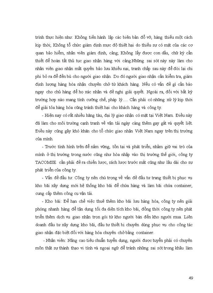 image for page Tìm hiểu quy trình giao nhận hàng hóa xuất nhập khẩu bằng đường biển và đề xuất giải pháp nâng cao hiệu quả kinh doanh tại công ty cổ phần thương mại XNH và DV          Tân Bình - TACOMSE