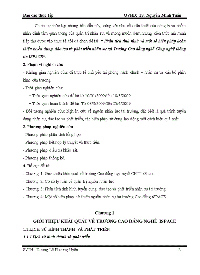 image for page Phân tích tình hình và một số biện pháp hoàn thiện tuyển dụng, đào tạo và phát triển nhân sự tại Trường Cao đẳng nghề Công nghệ thông tin iSPACE