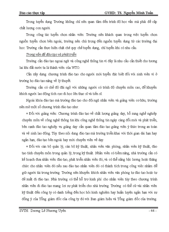 image for page Phân tích tình hình và một số biện pháp hoàn thiện tuyển dụng, đào tạo và phát triển nhân sự tại Trường Cao đẳng nghề Công nghệ thông tin iSPACE