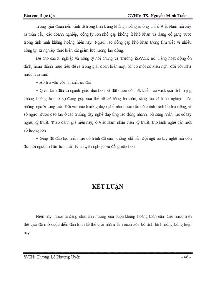 image for page Phân tích tình hình và một số biện pháp hoàn thiện tuyển dụng, đào tạo và phát triển nhân sự tại Trường Cao đẳng nghề Công nghệ thông tin iSPACE
