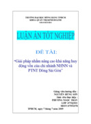 Giải pháp nhằm nâng cao khả năng huy động vốn của chi nhánh NHNN và PTNT Đông Sài Gòn