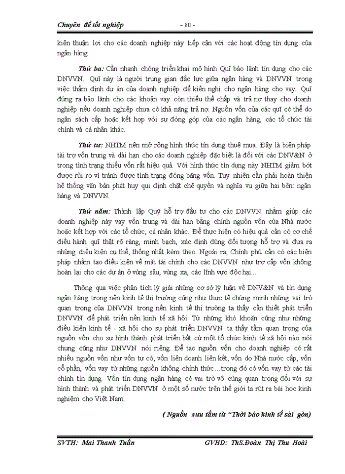 image for page Thực trạng và giải pháp tín dụng đối với doanh nghiệp vừa và nhỏ tại ngân hàng tmcp kỹ thương việt nam,chi nhánh chợ lớn