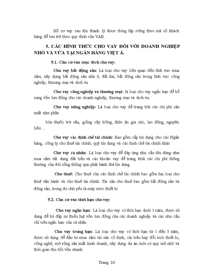 image for page Tình hoạt hoạt động cho vay đối với doanh nghiệp nhỏ và vừa tại ngân hàng thương mại cổ phần việt á- chi nhánh sài gòn