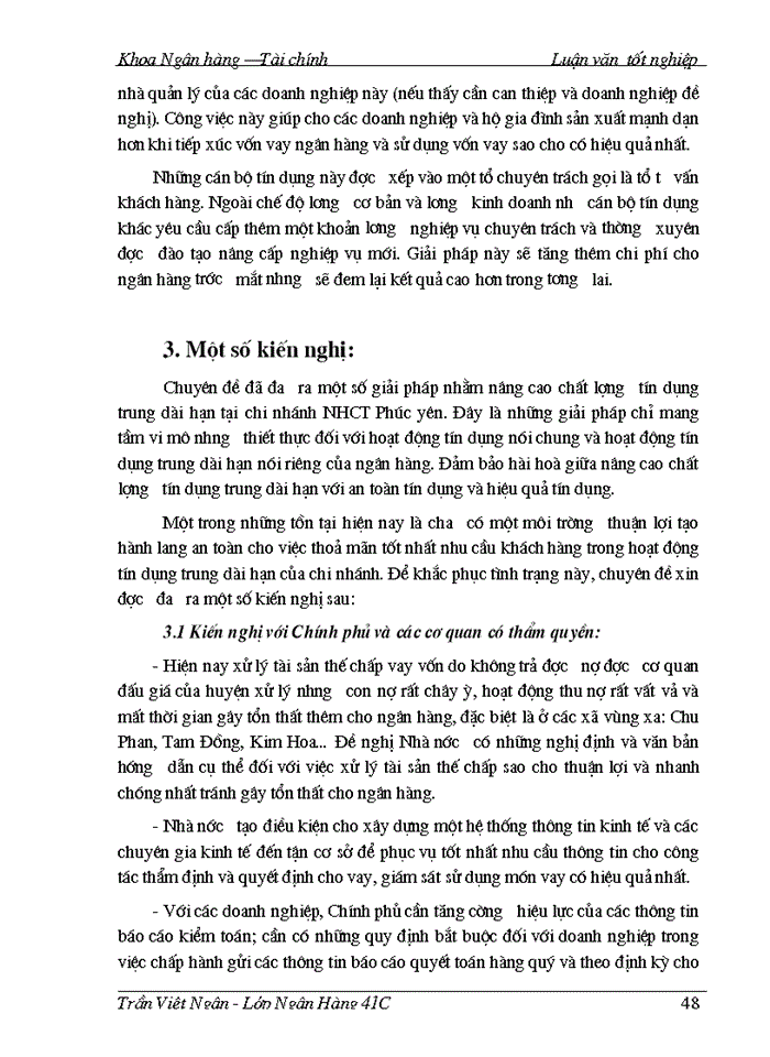 image for page Một số giải pháp nâng cao chất lượng tín dụng trung, dài hạn tại Ngân hàng Công thương Phúc Yên