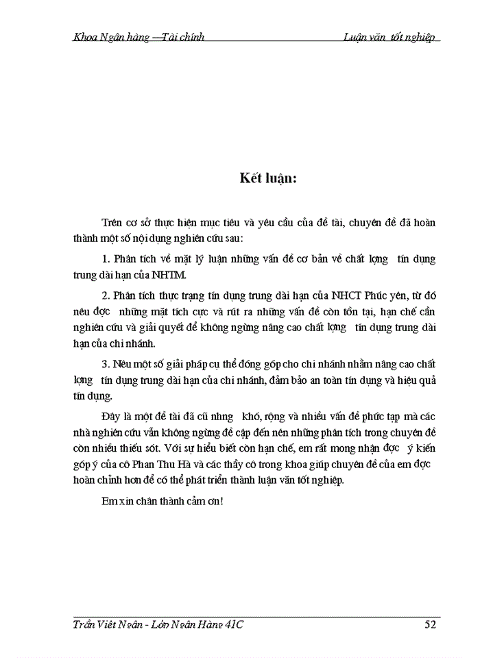 image for page Một số giải pháp nâng cao chất lượng tín dụng trung, dài hạn tại Ngân hàng Công thương Phúc Yên
