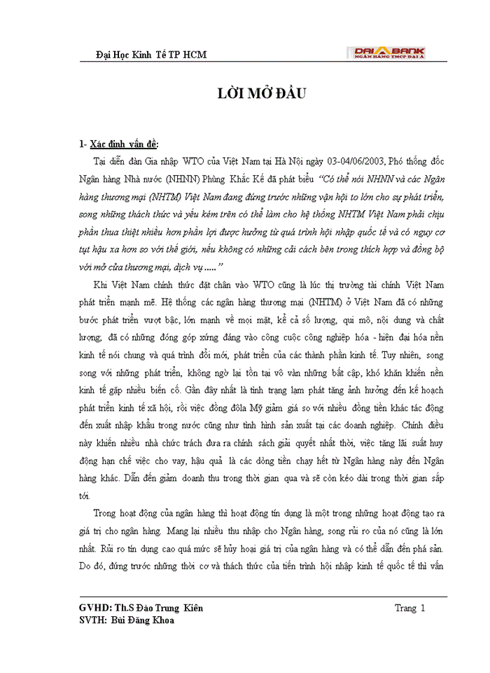 image for page Quy trình tín dụng và rủi ro tín dụng trong hoạt động cho vay tại Ngân Hàng Thương mại Cổ phần Đại Á