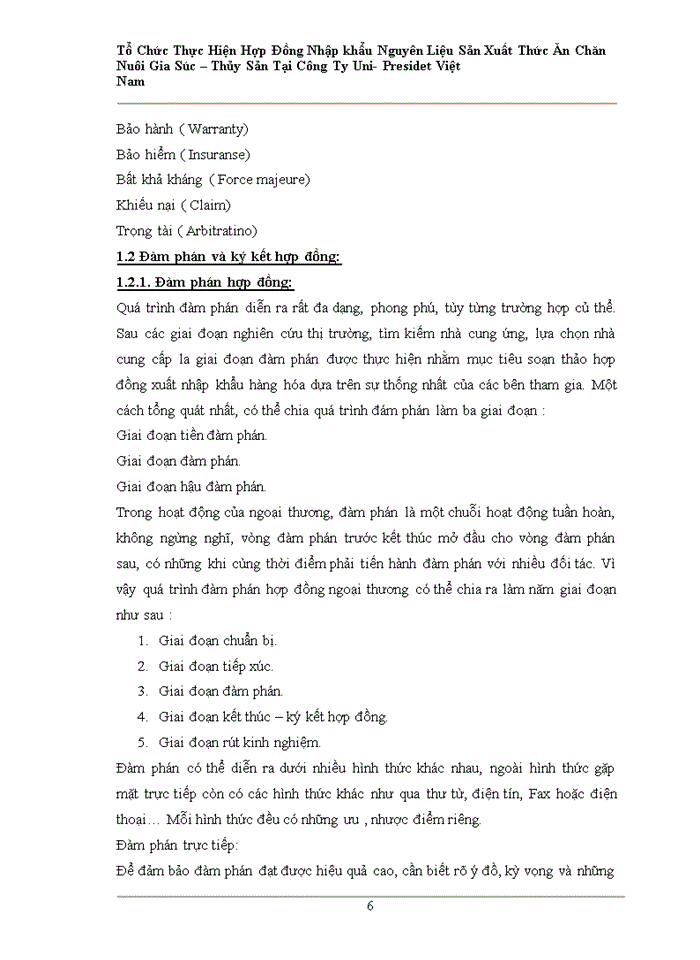 image for page Tổ chức ký kết và thực hiện hợp đồng nhập khẩu nguyên liệu sản xuất thức ăn gia súc – thủy sản tại công ty TNHH Uni-President Việt Nam