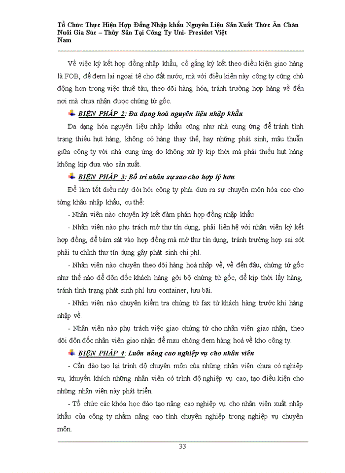 image for page Tổ chức ký kết và thực hiện hợp đồng nhập khẩu nguyên liệu sản xuất thức ăn gia súc – thủy sản tại công ty TNHH Uni-President Việt Nam