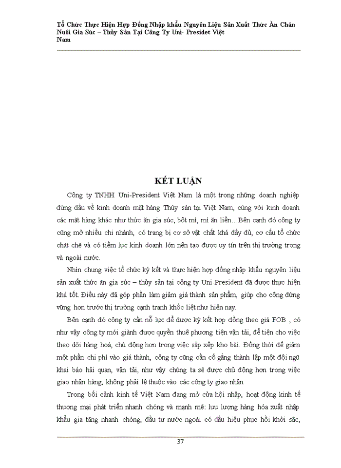 image for page Tổ chức ký kết và thực hiện hợp đồng nhập khẩu nguyên liệu sản xuất thức ăn gia súc – thủy sản tại công ty TNHH Uni-President Việt Nam