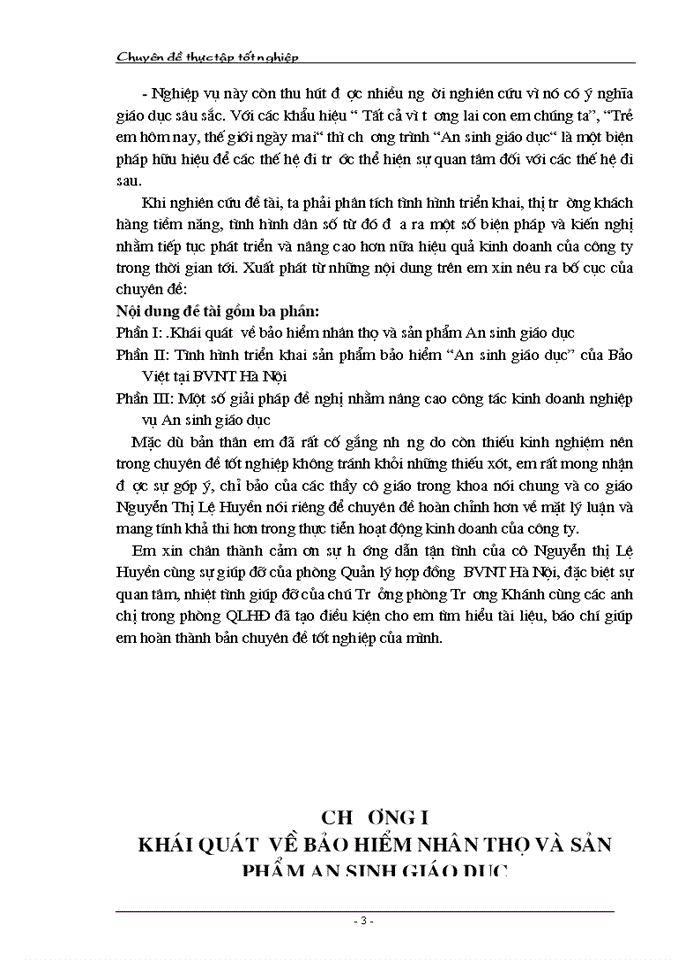 An sinh giáo dục: Thực trạng và một số biện pháp phát triển nghiệp vụ này ở công ty Bảo Việt Nhân thọ Hà Nội