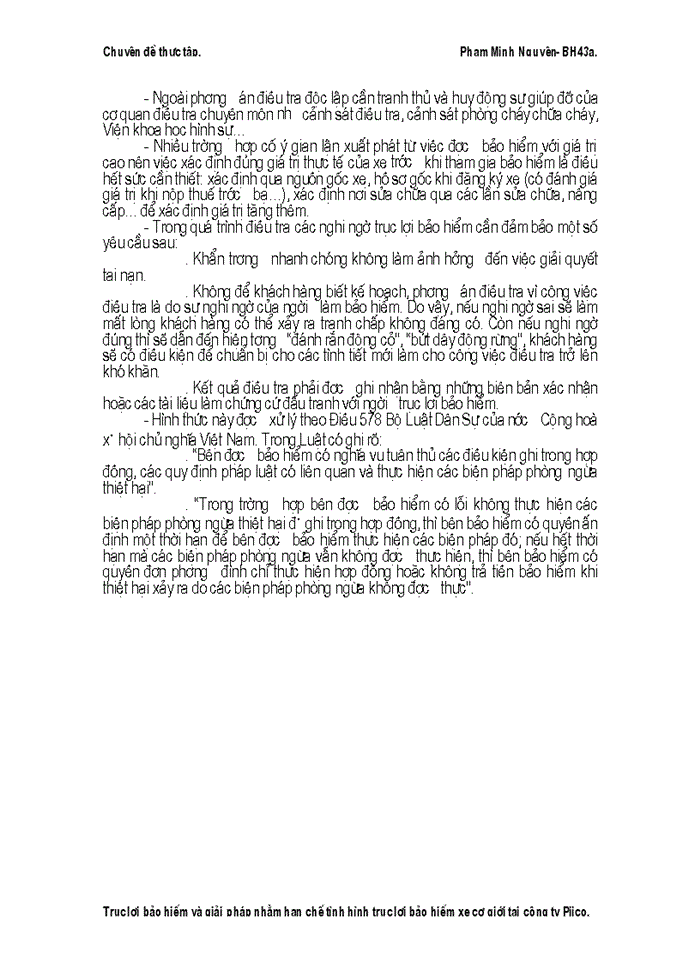 image for page Trục lợi bảo hiểm và giải pháp nhằm hạn chế tình hình trục lợi bảo hiểm xe cơ giới tại công ty Pjico