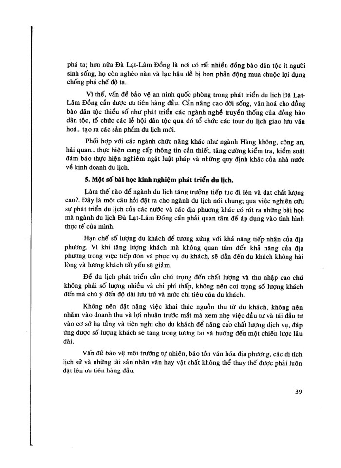 image for page Phương pháp phát triển ngành du lịch Đà Lạt - Lâm Đồng