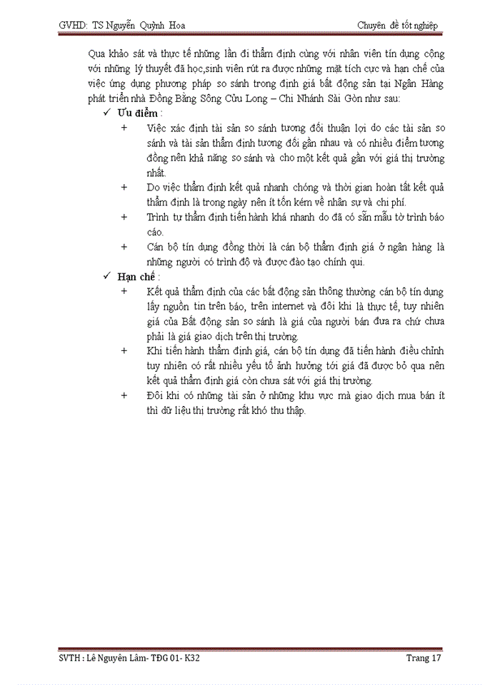 image for page Thực trạng việc sử dụng phương pháp so sánh để định giá bất động sản trong mục đích cho vay thế chấp tại Ngân Hàng Phát Triển Nhà Đồng Bằng Sông Cửu Long –  Chi Nhánh Sài Gòn