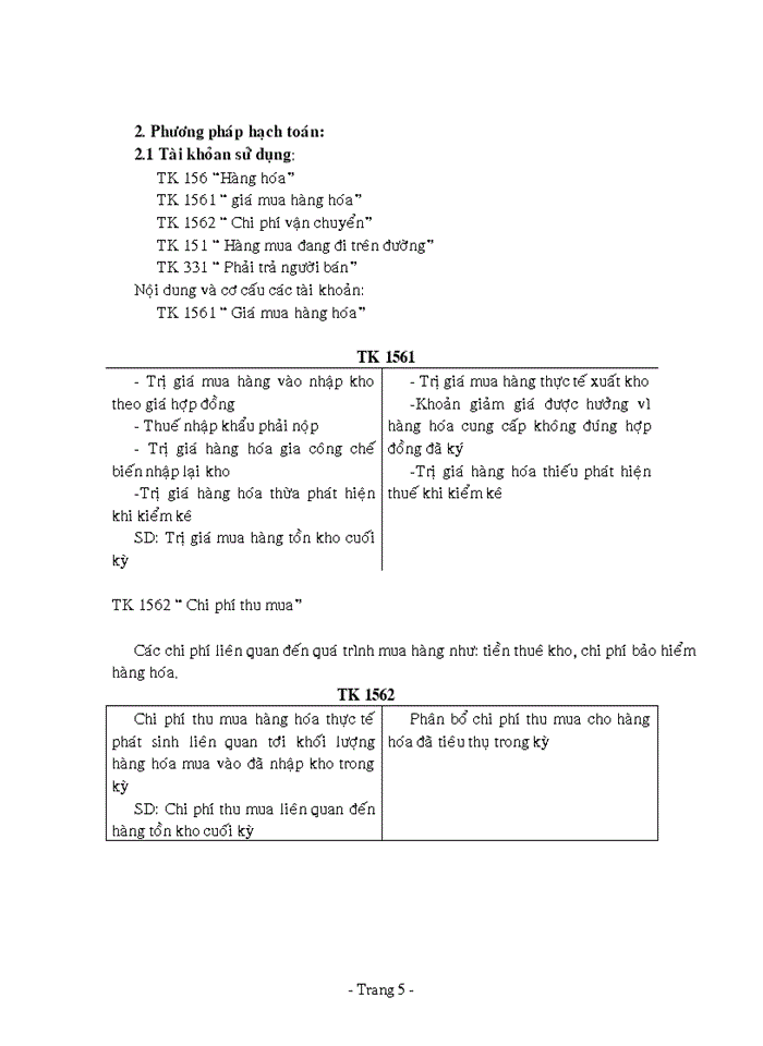 Kế toán mua bán hàng hoá và xác định kết quả kinh doanh