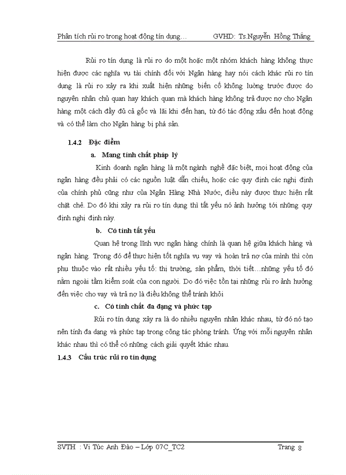 image for page Phân tích rủi ro trong hoạt động tín dụng tại ngân hàng TMCP xuất nhập khẩu Việt Nam chi nhánh Hưng Đạo (EXIMBANK_CH)