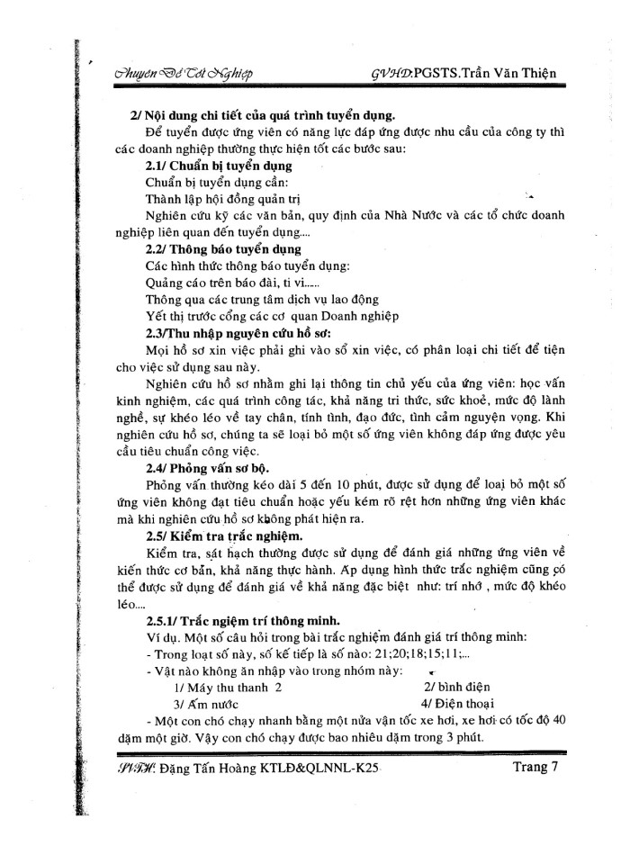 image for page Phân tích và hoàn thiện quy trình tuyển dụng  - Đào tạo và phát triển nguồn nhân lực