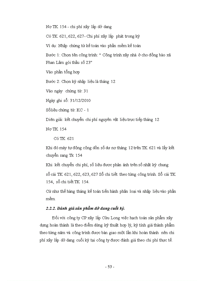 image for page Kế toán chi phí xây lắp và tính giá thành sản phẩm xây lắp tại công ty cổ phần xây lắp Cửu Long