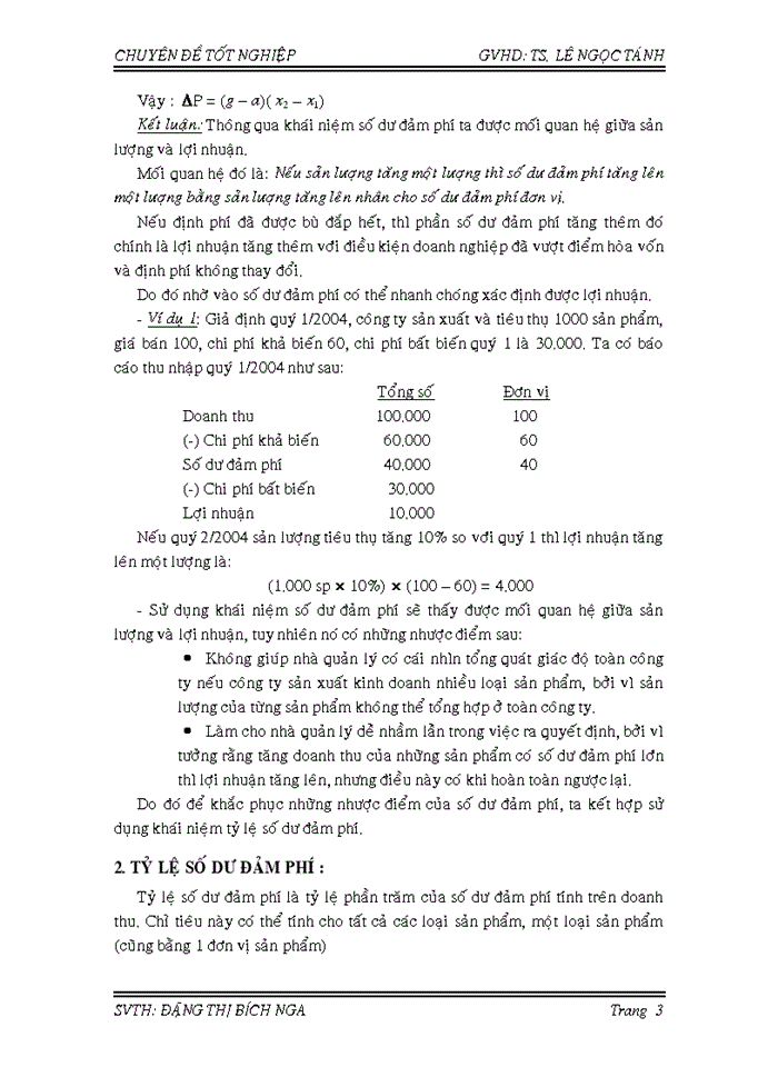 image for page Phân tích mối quan hệ giữa chi phí – khối lượng – lợi nhuận (cost – volume – profit)