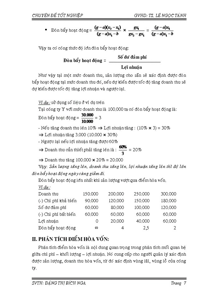 image for page Phân tích mối quan hệ giữa chi phí – khối lượng – lợi nhuận (cost – volume – profit)