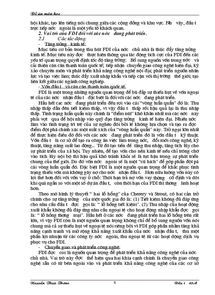Quản lí nhà nước đối với FDI