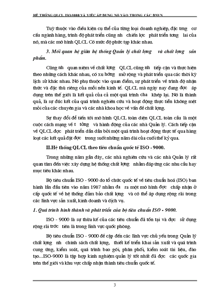 Hệ thống QLCL theo tiêu chuẩn ISO - 9000 và việc áp dụng nó vào trong các doanh nghiệp Việt Nam