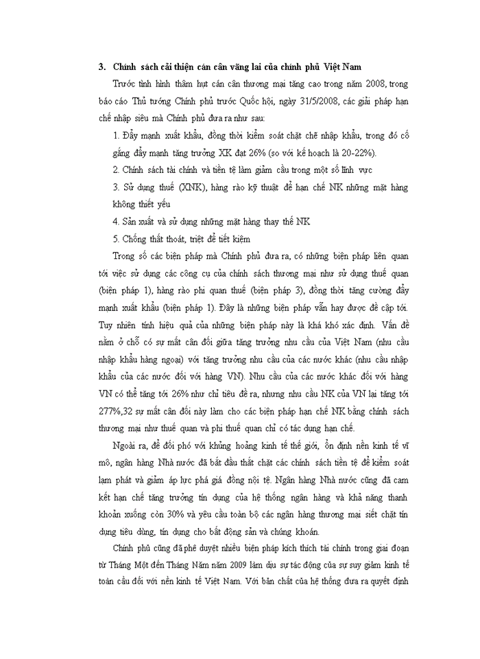 image for page Xu hướng cán cân vãng lai VIỆT NAM Hậu khủng hoảng tài chính toàn cầu