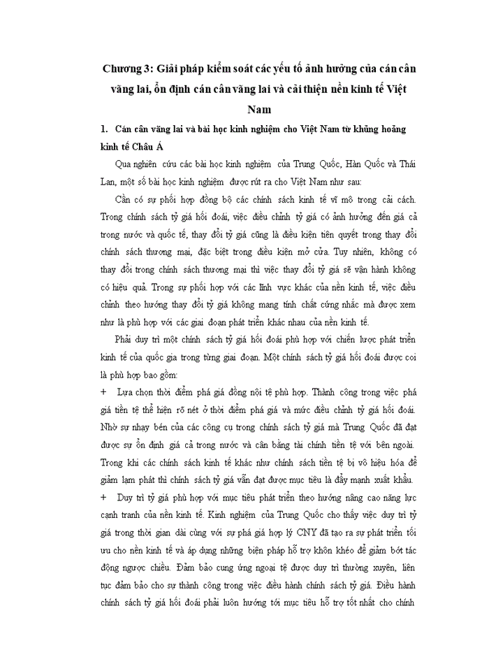 image for page Xu hướng cán cân vãng lai VIỆT NAM Hậu khủng hoảng tài chính toàn cầu