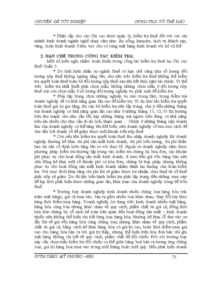 image for page Công tác kiểm tra thuế giá trị gia tăng và thuế thu nhập doanh nghiệp đối với doanh nghiệp ngoài quốc doanh trên địa bàn quận 5 TPHCM