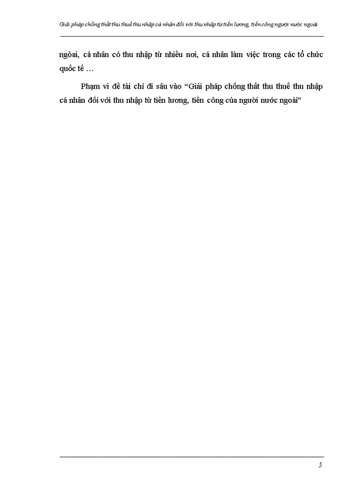 Giải pháp chống thất thu thuế thu nhập cá nhân đối với thu nhập từ tiền lương, tiền công người nước ngoài