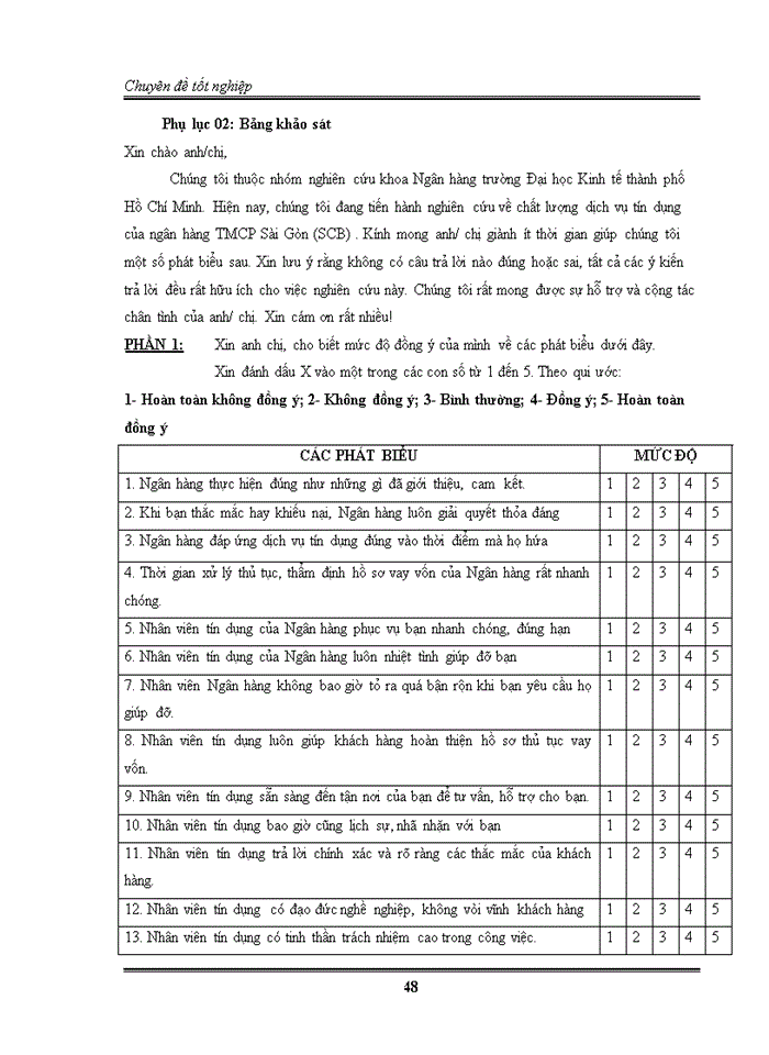 image for page Sự thỏa mãn của khách hàng đối với dịch vụ tín dụng tại ngân hàng TMCP Sài gòn ( SCB )