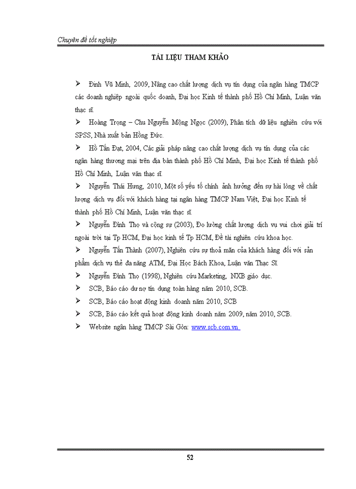 image for page Sự thỏa mãn của khách hàng đối với dịch vụ tín dụng tại ngân hàng TMCP Sài gòn ( SCB )