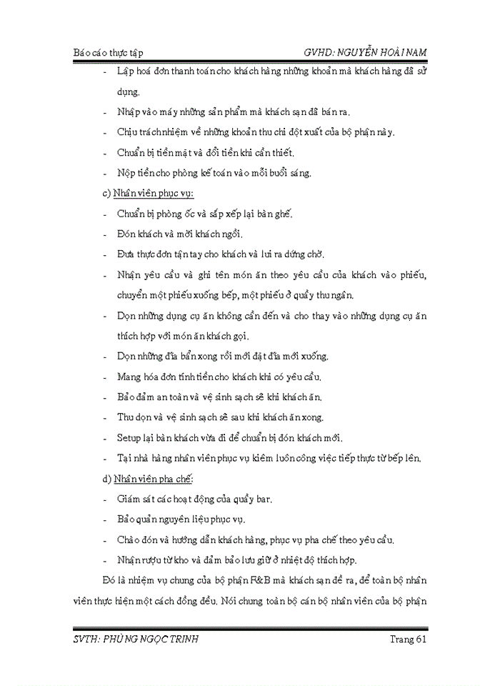 image for page Quy trình phục vụ các loại tiệc của bộ phận F&B