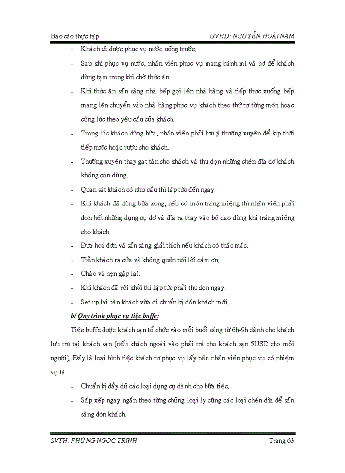 image for page Quy trình phục vụ các loại tiệc của bộ phận F&B
